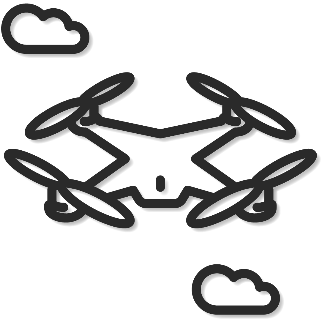 black shadow drone marketing icon